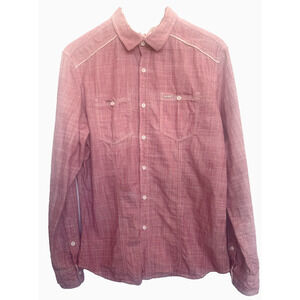 Marc Ecko Mens Gingham Plaid Button Up Dress Shirt Size M Nautical Preppy Cotton